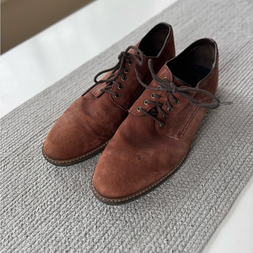 Cole Haan Cognac Brown Genuine Suede Tie Oxfords Dress Shoes Sz 12M